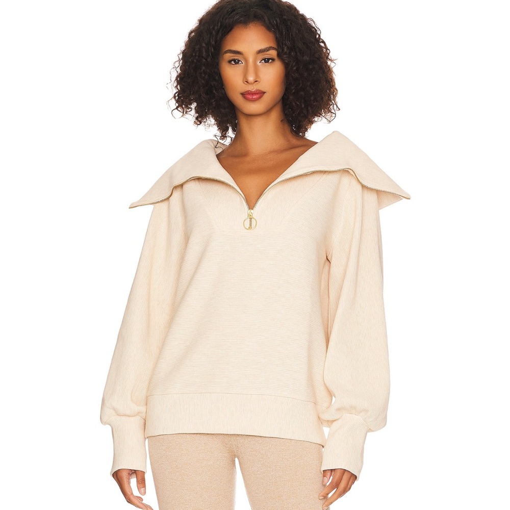 Valley Half Zip Sweater in Oatmeal Marl XS